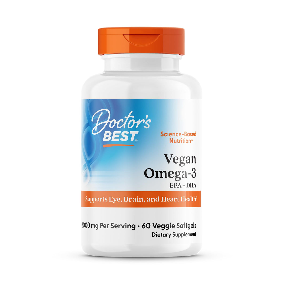 Doctor's BEST Omega-3 végétal 2000 mg gélules végétales vue de face