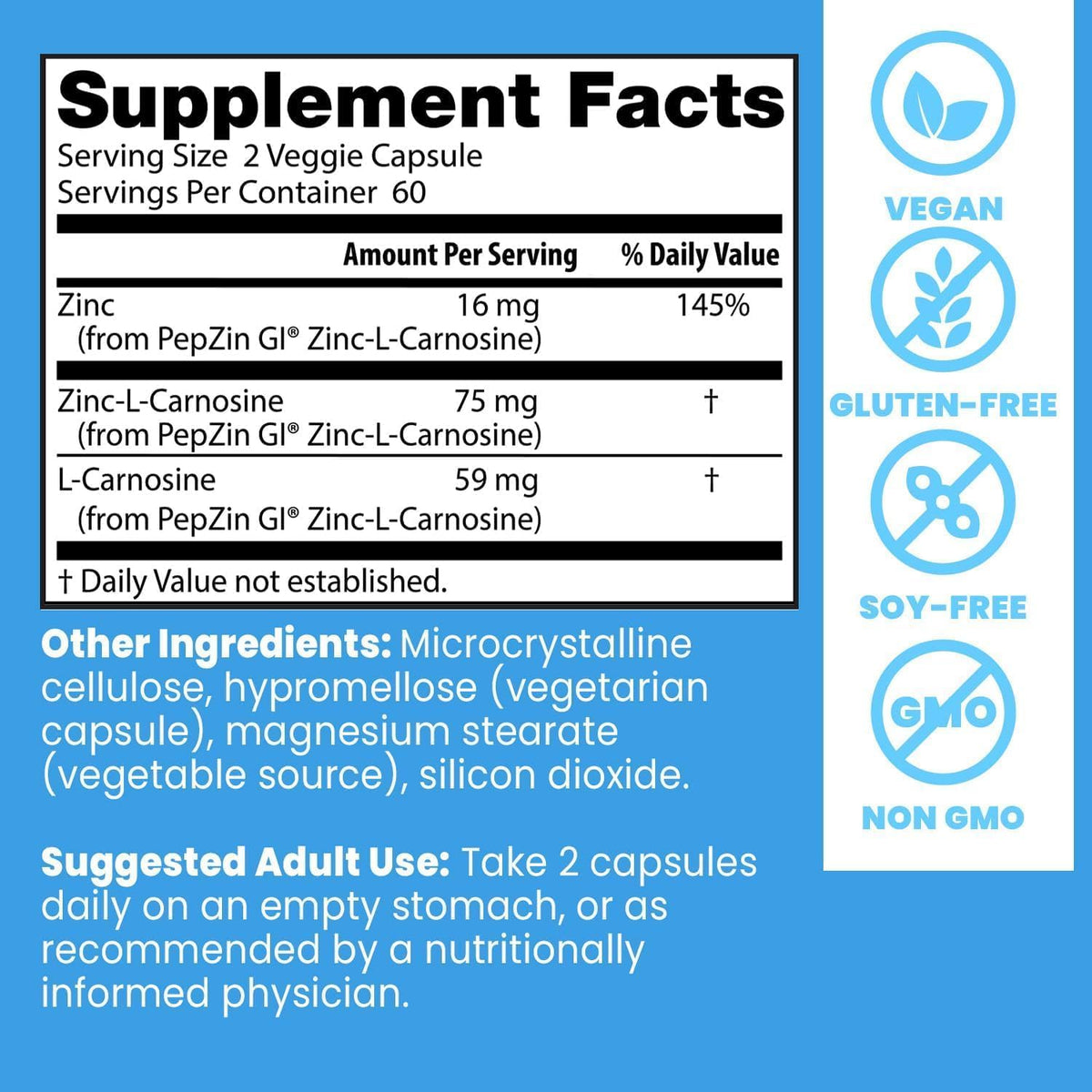 Doctor's BEST PepZin GI 120 capsules with ingredients