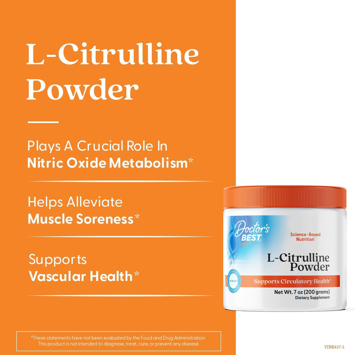 Doctor's BEST Poudre L-Citrulline 3000 mg mélange avec de l'eau