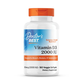 Doctor's BEST Vitamine D3 2000 IU gélules végétales vue de face
