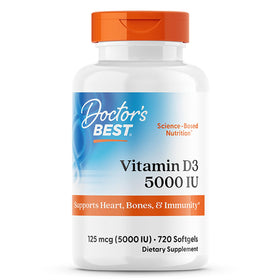 Doctor's BEST Vitamine D3 5000 UI gélules, flacon avant