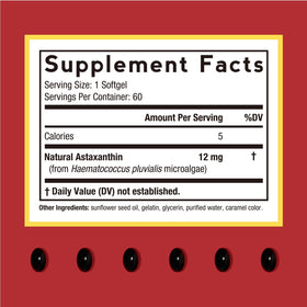 Doctor's Recipes Astaxanthin 12 mg gélules molles vue de dos