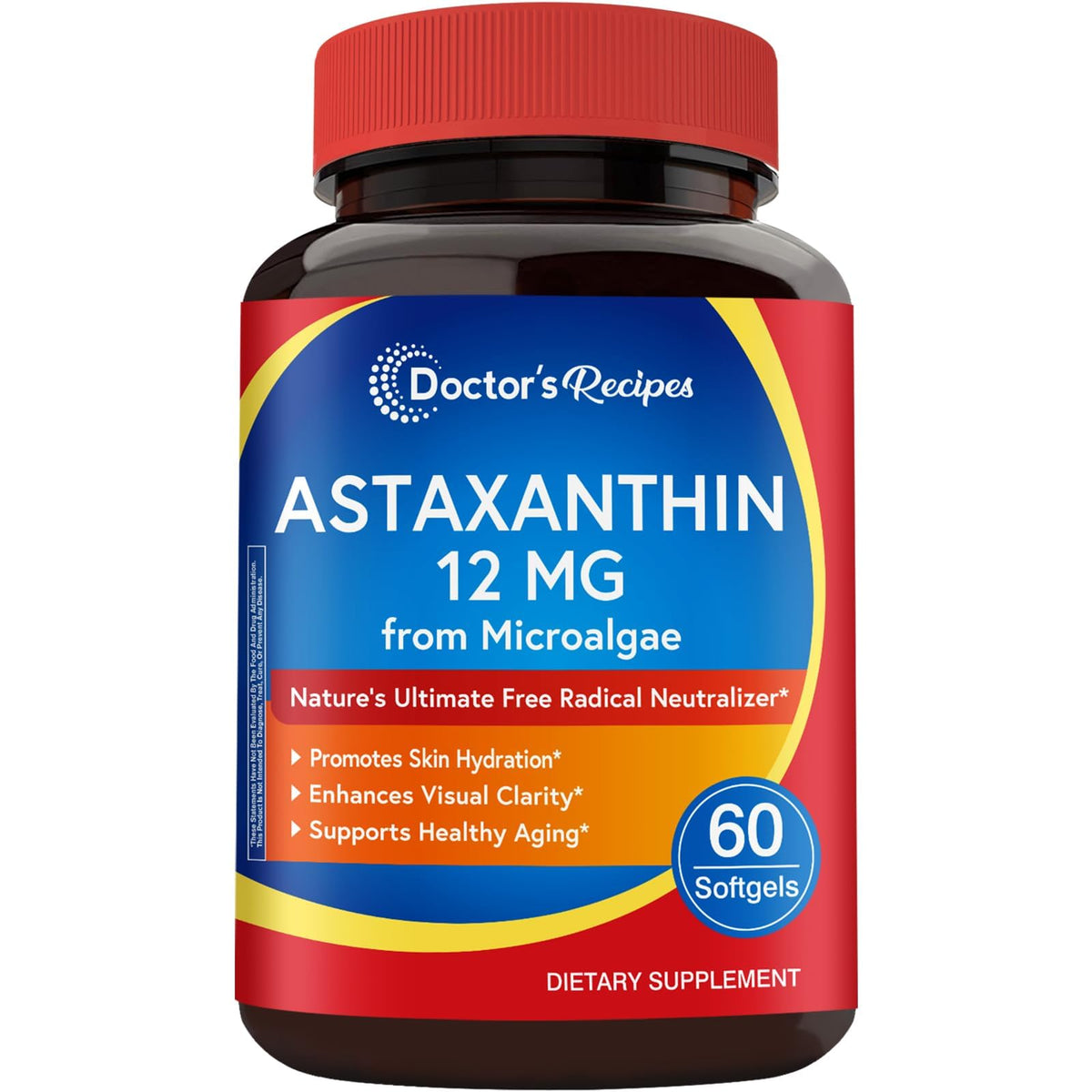 Doctor's Recipes Astaxanthin 12 mg gélules molles vue de face