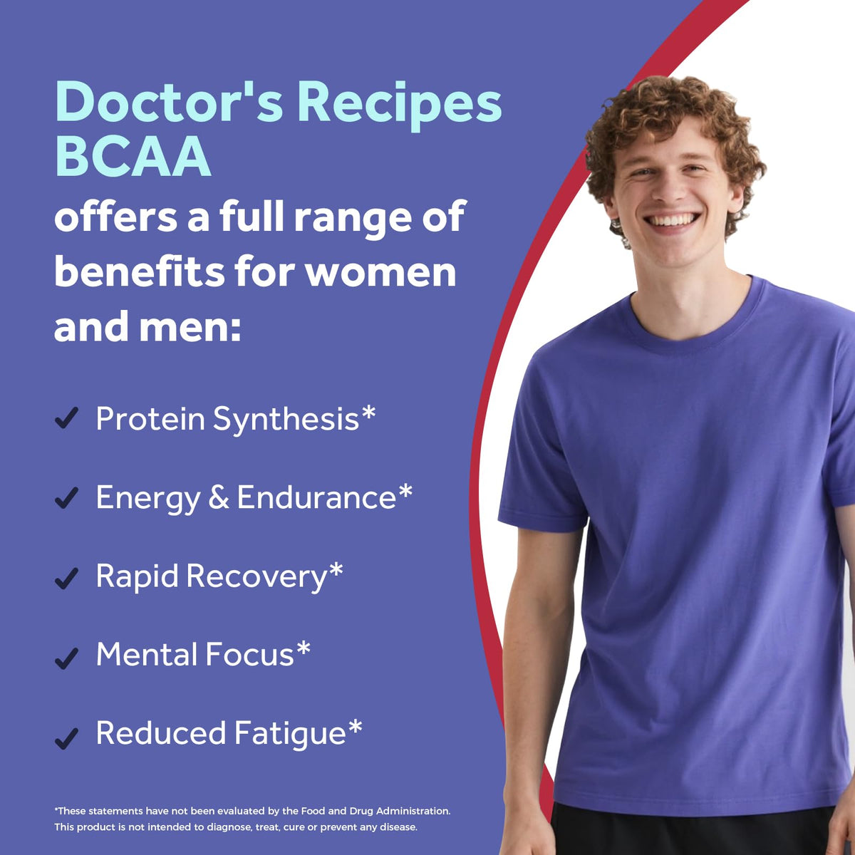 Doctor's Recipes BCAA 1000 mg 2:1:1 Vegan Capsules label detail
