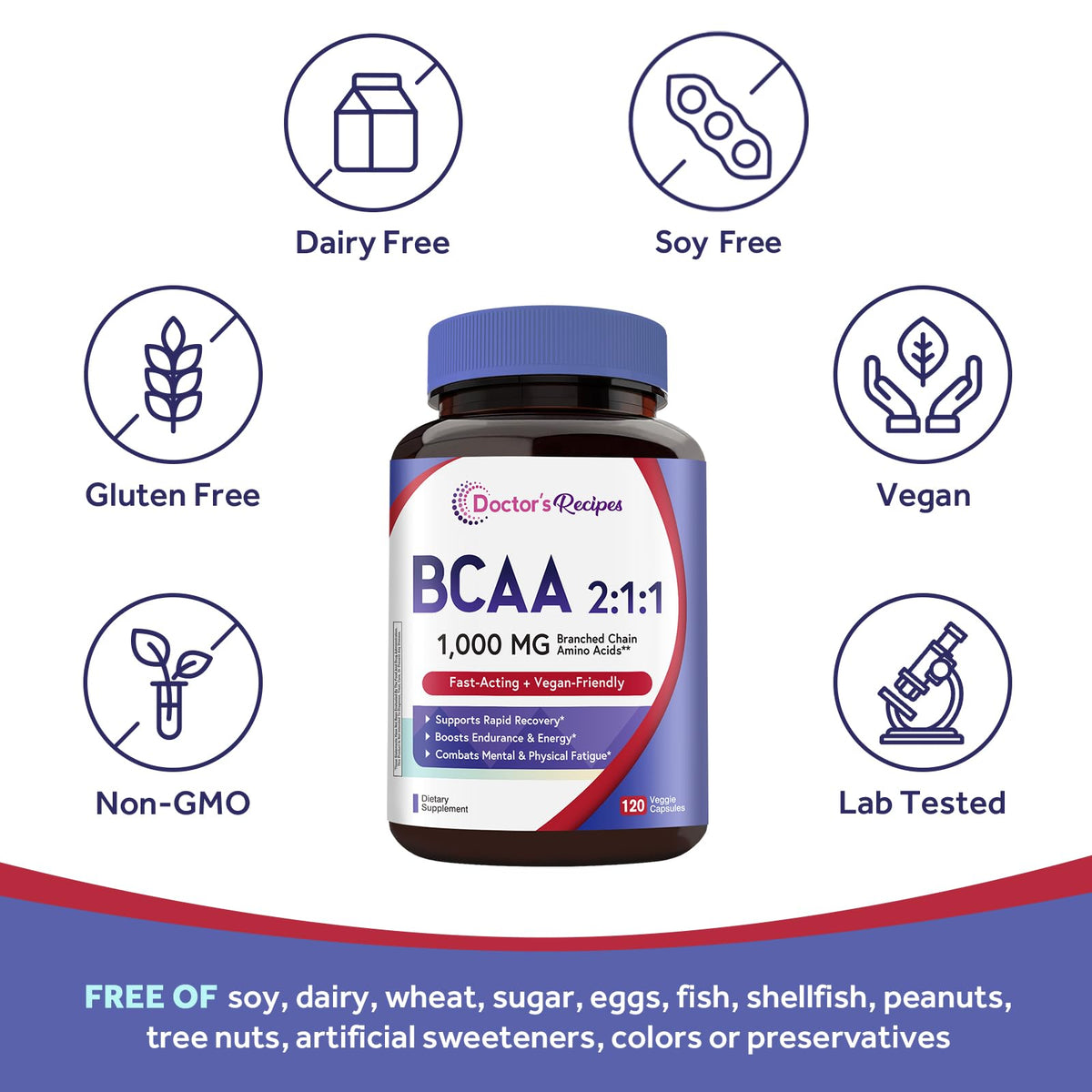 Doctor's Recipes BCAA 1000 mg 2:1:1 Vegan Capsules lifestyle scene