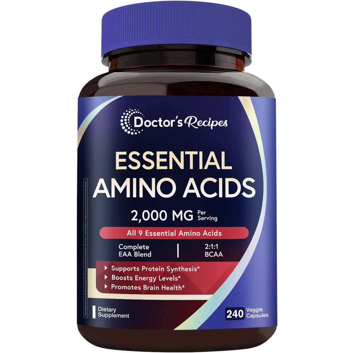 Doctor's Recipes Complément Alimentaire Acides Aminés Essentiels 240 Capsules Végétales vue de face