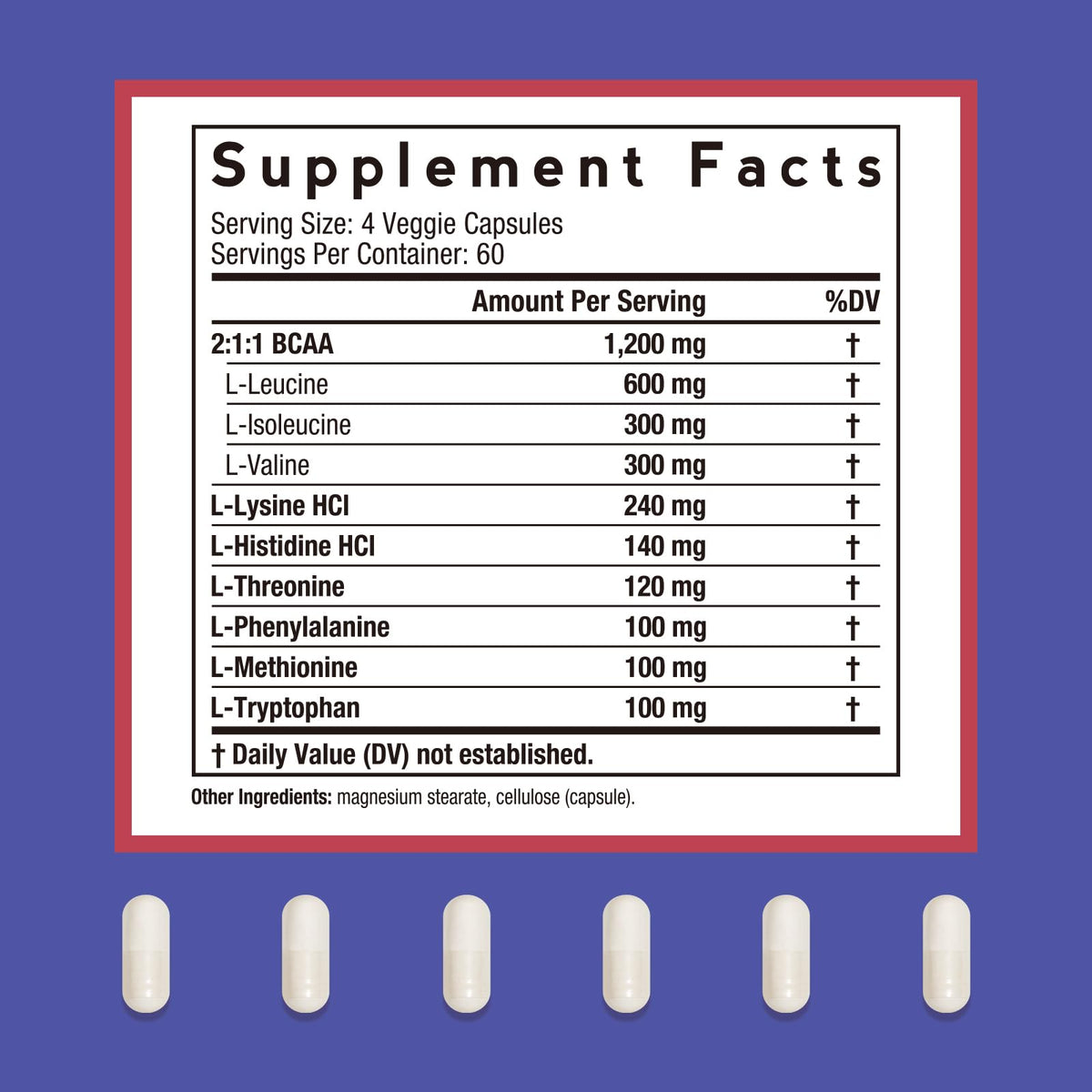 Doctor's Recipes Complément Alimentaire Acides Aminés Essentiels 240 Capsules Végétales emballage