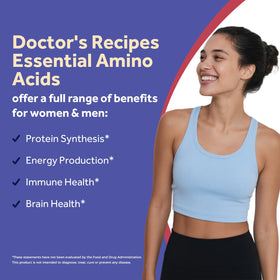 Doctor's Recipes Complément Alimentaire Acides Aminés Essentiels 240 Capsules Végétales dos de l'emballage