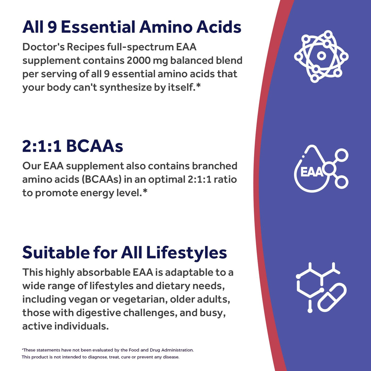 Doctor's Recipes Complément Alimentaire Acides Aminés Essentiels 240 Capsules Végétales capsules individuelles