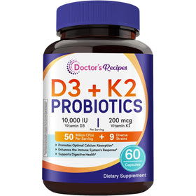 Doctor's Recipes Complément Alimentaire D3 K2 60 capsules vue de face