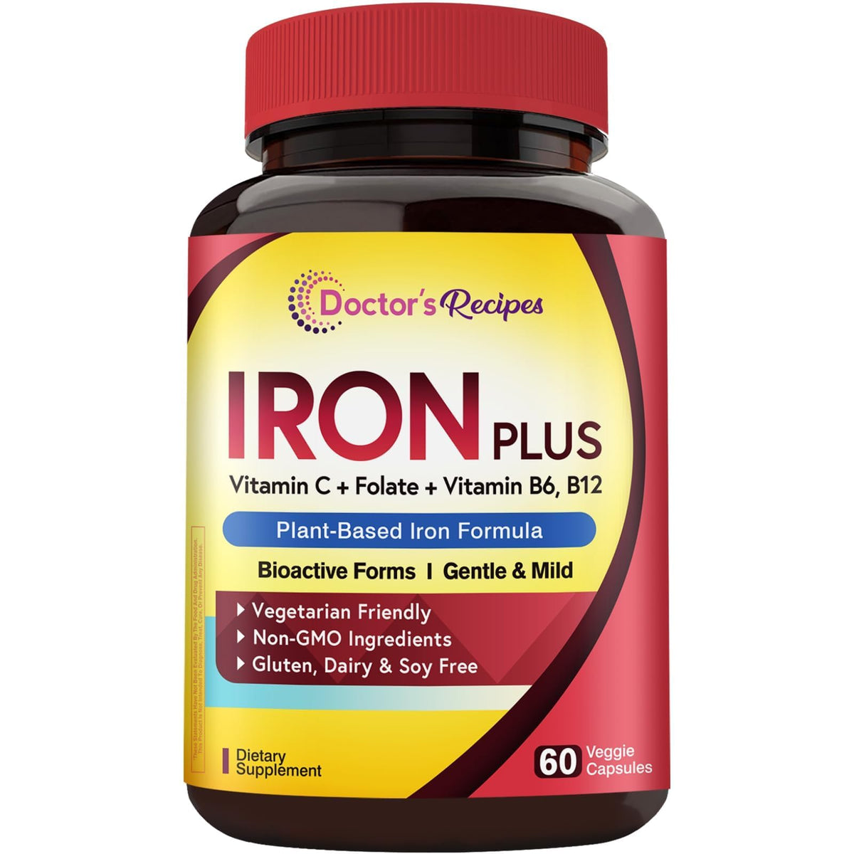 Doctor's Recipes complément de fer bisglycinate 60 capsules végétales vue avant