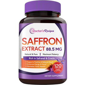 Doctor's Recipes Compléments Alimentaires Saffran 88,5 mg 120 capsules vue de face