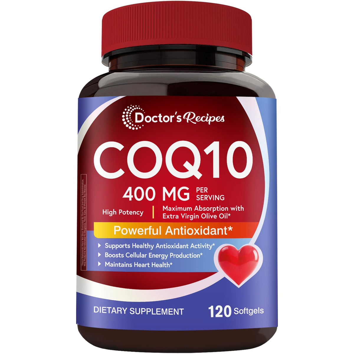 Doctor's Recipes CoQ10 400 mg softgels front view