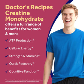 Doctor's Recipes créatine monohydrate 3000 mg capsules, côté gauche