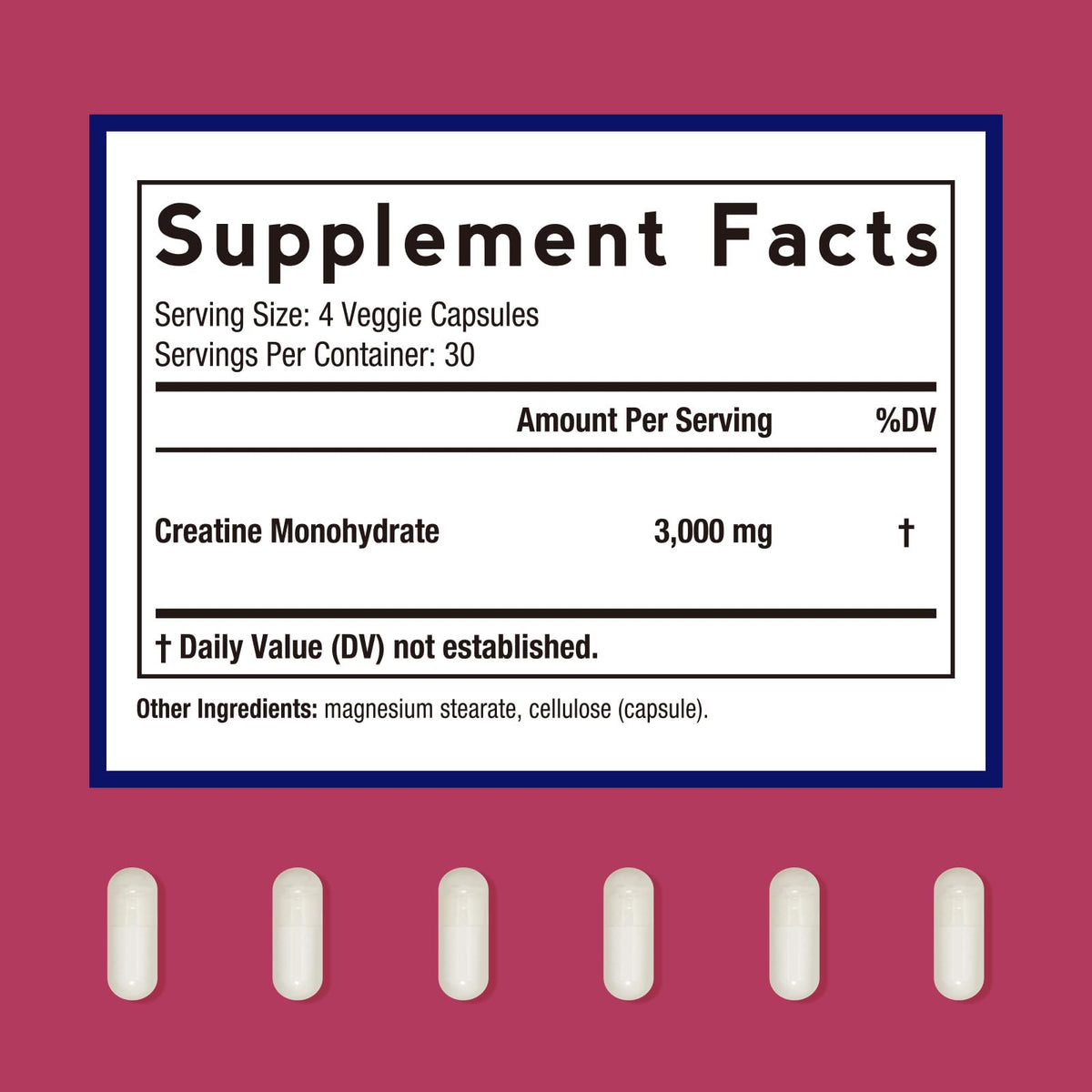 Doctor's Recipes créatine monohydrate 3000 mg capsules, vue arrière