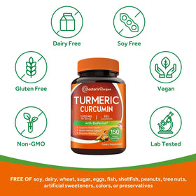 Doctor's Recipes Curcuma Curcumin 1950 mg bottle side view