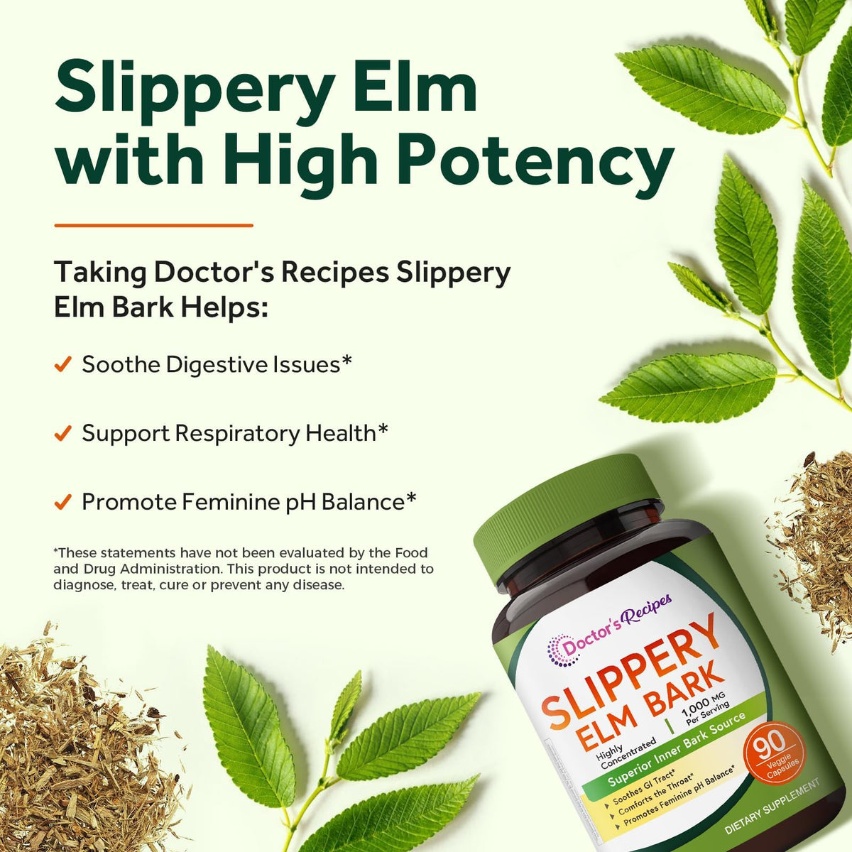 Doctor's Recipes Écorce de Bouleau Glissant 90 Capsules Végétales - présentation des capsules