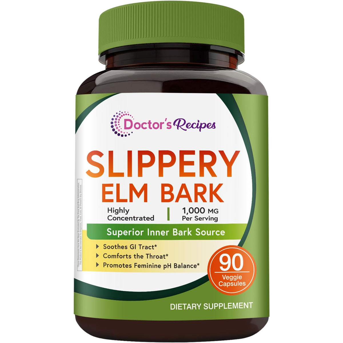 Doctor's Recipes Écorce de Bouleau Glissant 90 Capsules Végétales - vue de face