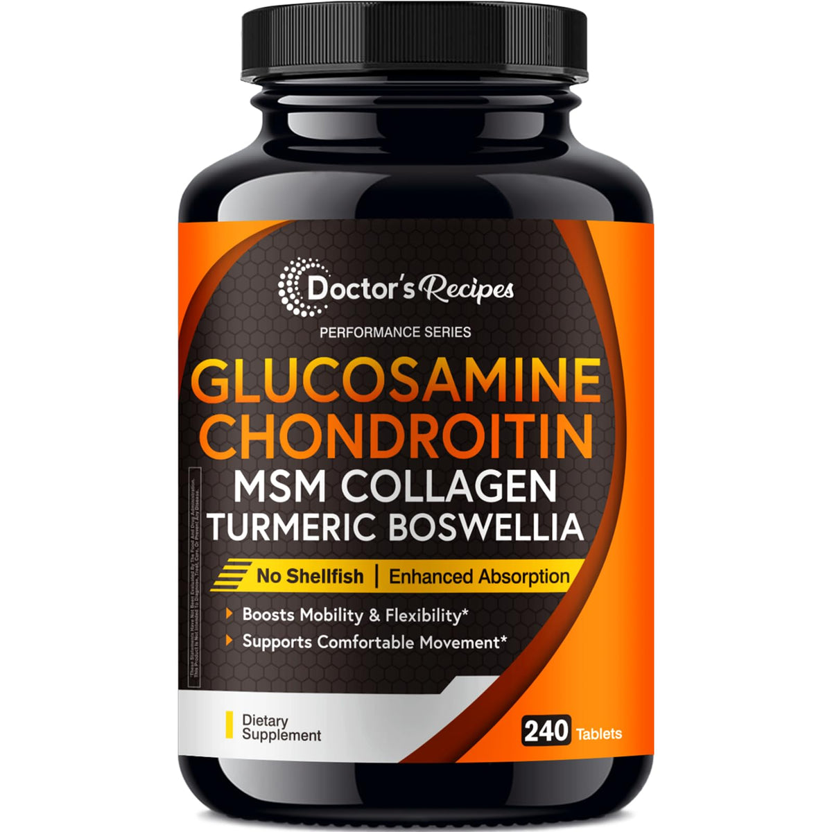 Doctor's Recipes Glucosamine Chondroitine 240 comprimés vue avant