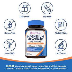 Doctor's Recipes Magnésium Glycinate 90 capsules avec étiquette