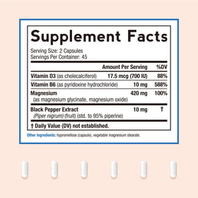 Doctor's Recipes Magnésium Glycinate 90 capsules avec verre d'eau
