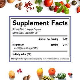 Doctor's Recipes Magnésium Glycinate, étiquette et informations nutritionnelles