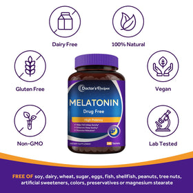 Doctor's Recipes Melatonine 10 mg comprimés en gros plan