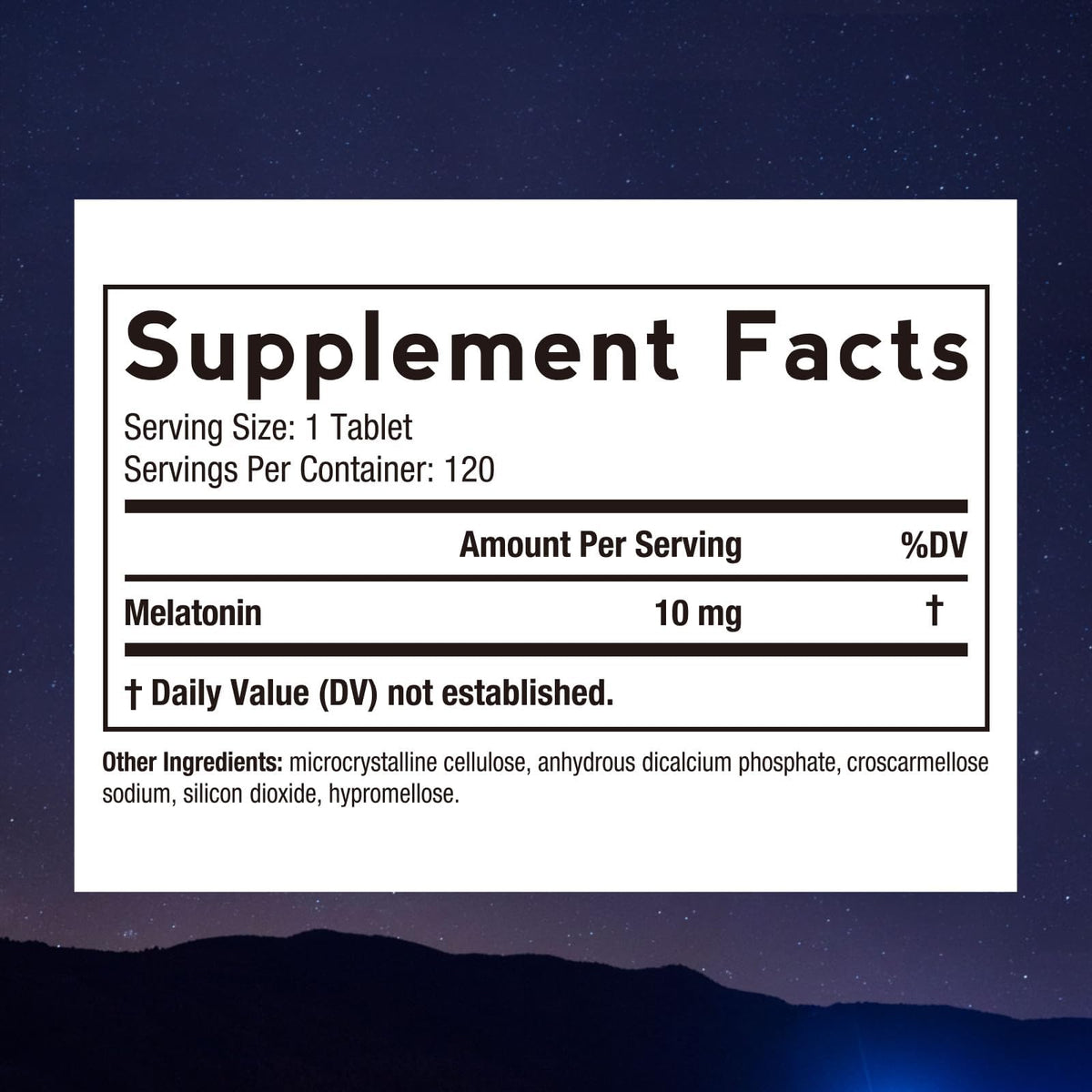 Doctor's Recipes Mélatonine 10 mg comprimés en vue de côté