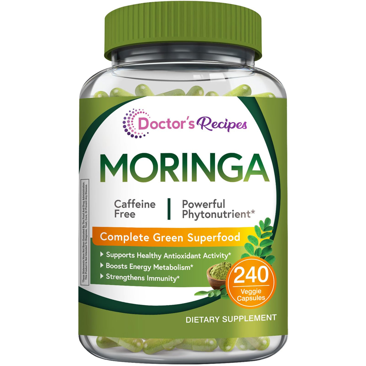 Doctor's Recipes Moringa 240 capsules végétales, emballage avant
