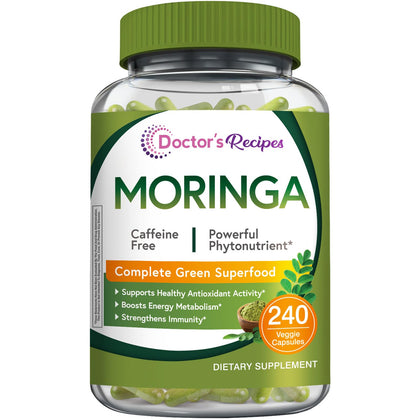Doctor's Recipes Moringa 240 capsules végétales, emballage avant