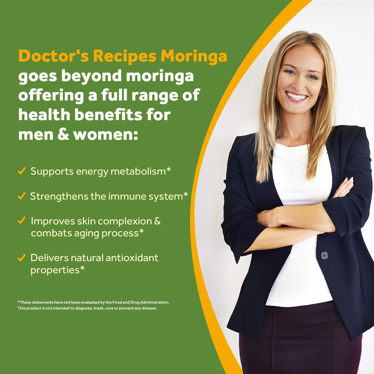 Doctor's Recipes Moringa capsules sur un plan de travail