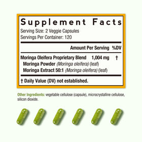 Doctor's Recipes Moringa capsules végétales, vue de côté