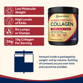 Doctor's Recipes Poudre de Collagène Multi Peptides 558g en poudre