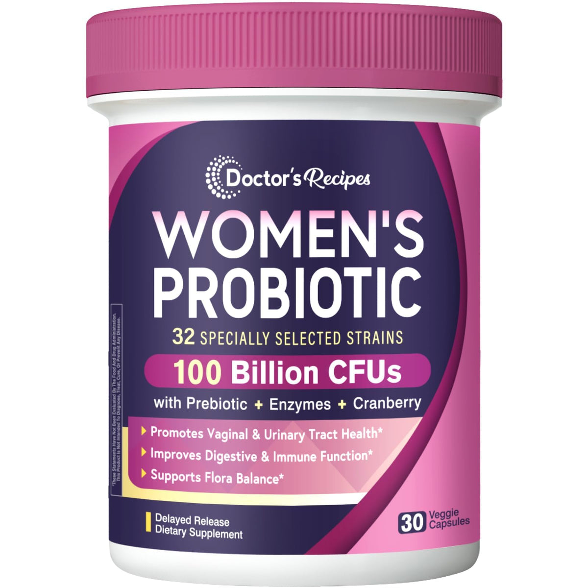 Doctor's Recipes Probiotiques Femmes 100 milliards CFU avant de l'emballage