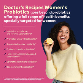 Doctor's Recipes Probiotiques Femmes capsules sur une surface