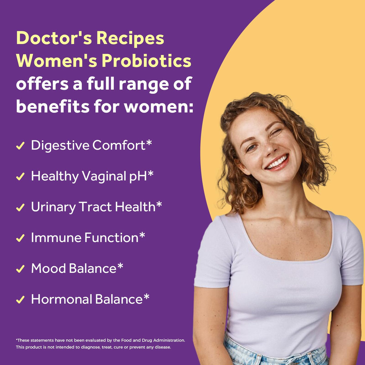 Doctor's Recipes Probiotiques pour Femmes 100 Milliards 30 Caps côté