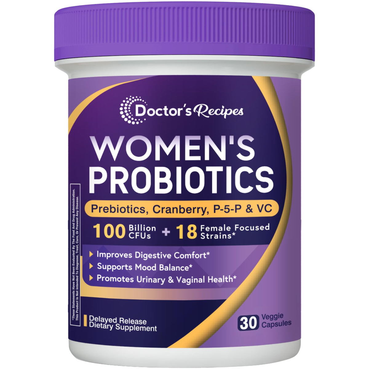 Doctor's Recipes Probiotiques pour Femmes 100 Milliards 30 Caps vue de face