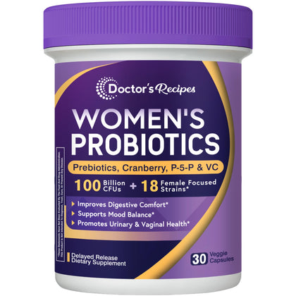 Doctor's Recipes Probiotiques pour Femmes 100 Milliards 30 Caps vue de face