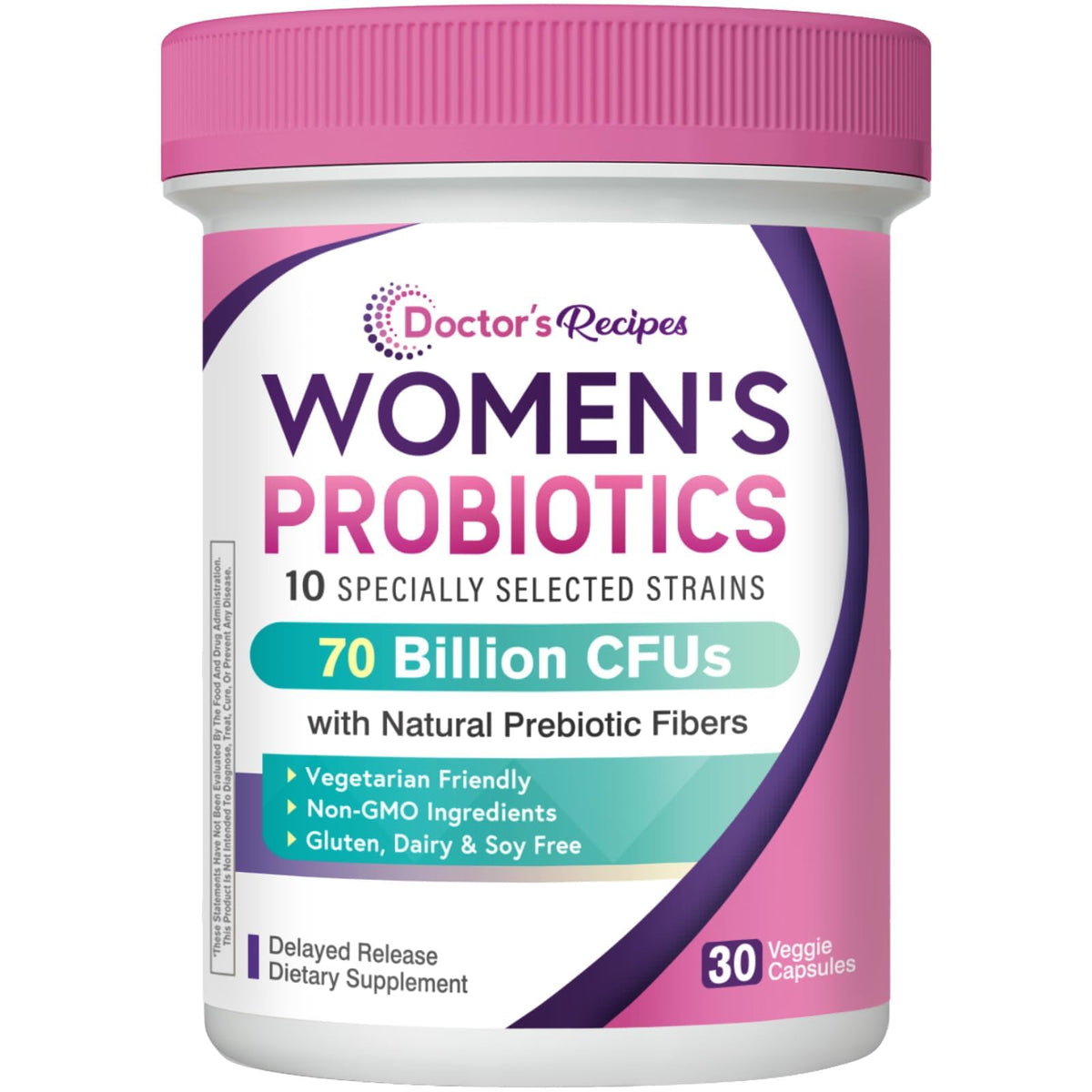 Doctor's Recipes Probiotiques pour Femmes 30 capsules vue de face