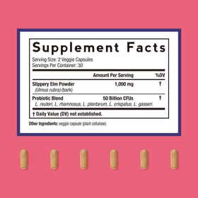 Doctor's Recipes Probiotiques pour Femmes boîte avec 1000mg d'orme glissant