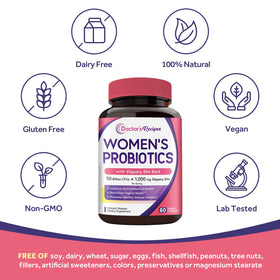 Doctor's Recipes Probiotiques pour Femmes capsules dans un sac