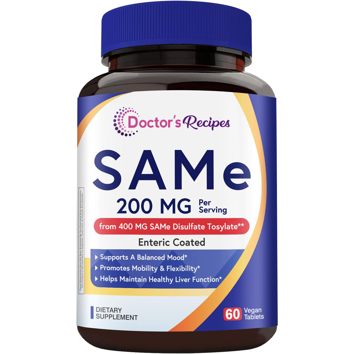 Doctor's Recipes SAM-e 200 mg comprimés végétaliens en boîte