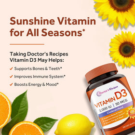 Doctor's Recipes Vitamine D3 2000 UI gélules molles côté