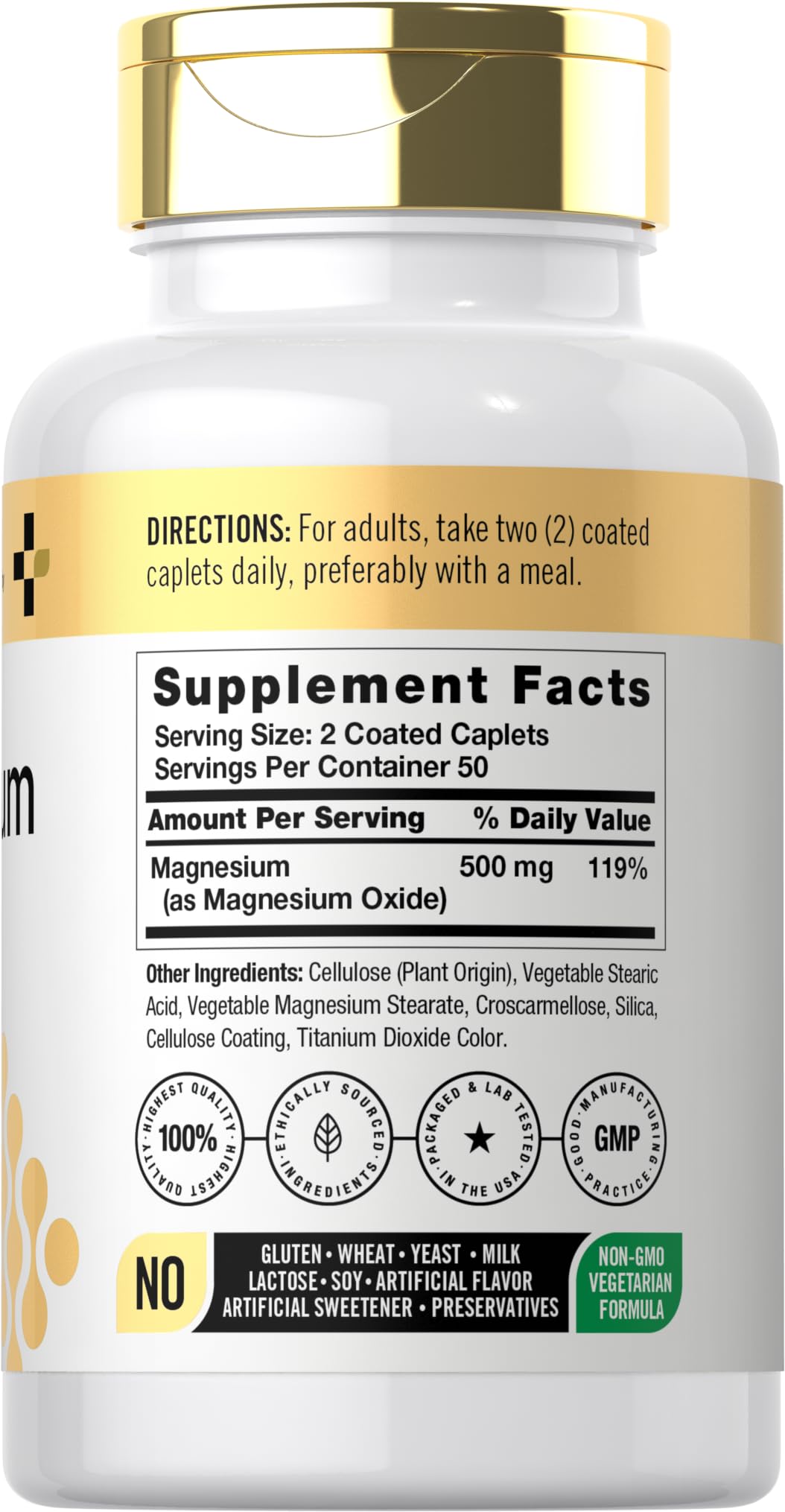 Doctor's Way Complément Alimentaire Magnésium 500mg comprimés enrobés sur fond blanc