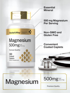Doctor's Way Complément Alimentaire Magnésium 500mg vue arrière du packaging