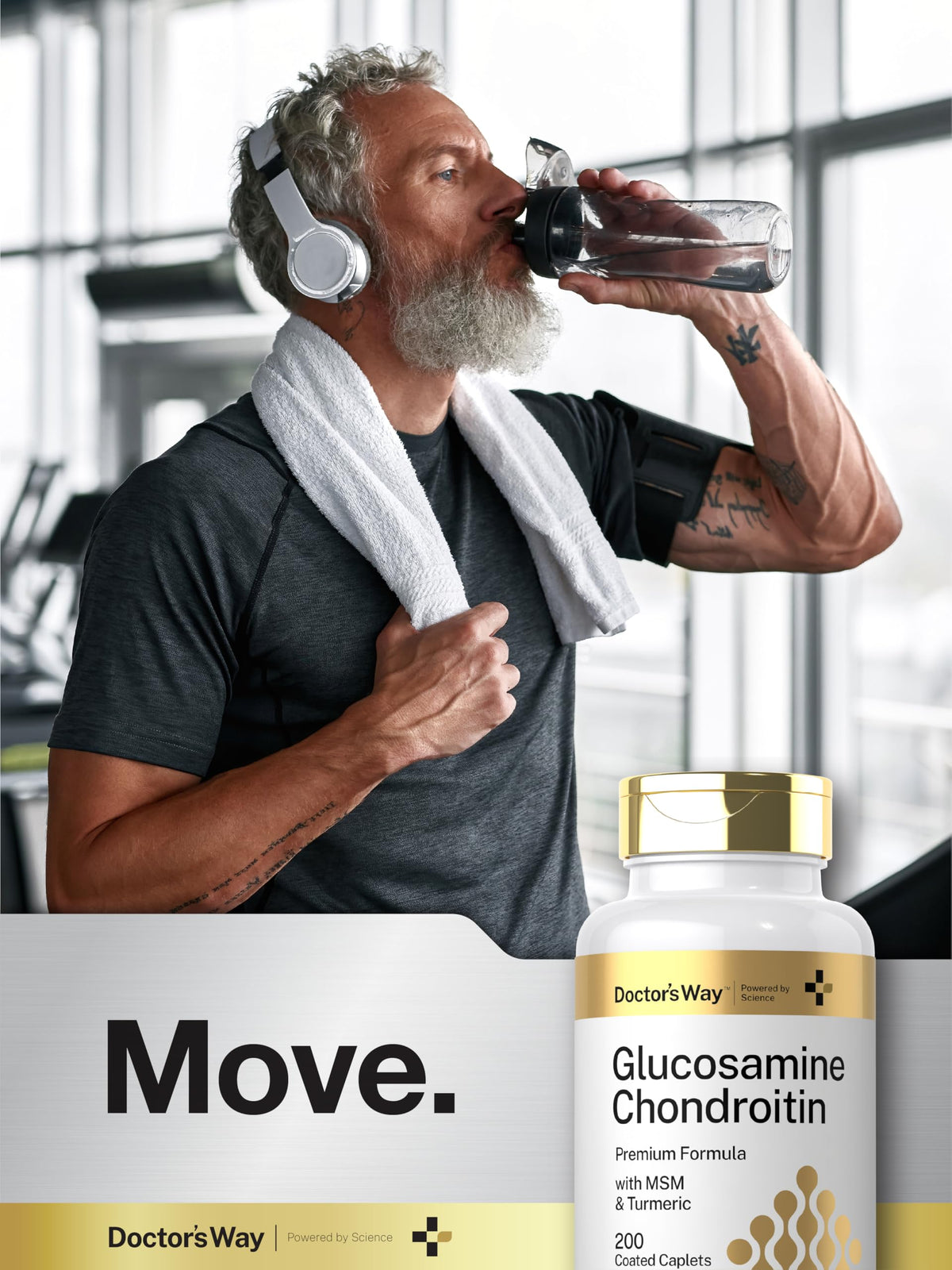 Doctor's Way Glucosamine Chondroitin MSM comprimés sur une table