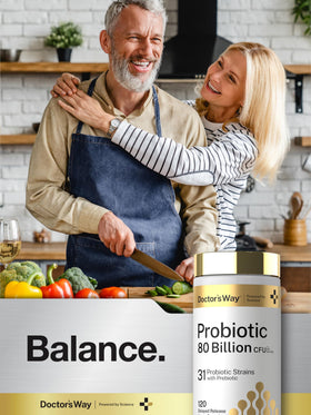Doctor's Way Probiotique 120 Capsules sur table en bois