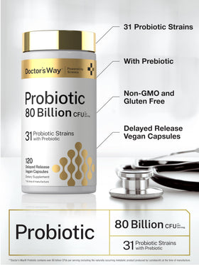 Doctor's Way Probiotique 80 Milliards CFU flacon ouvert