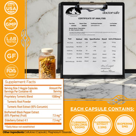 DOCTOR SAFE Curcuma 1500mg 120 Capsules - vue de côté