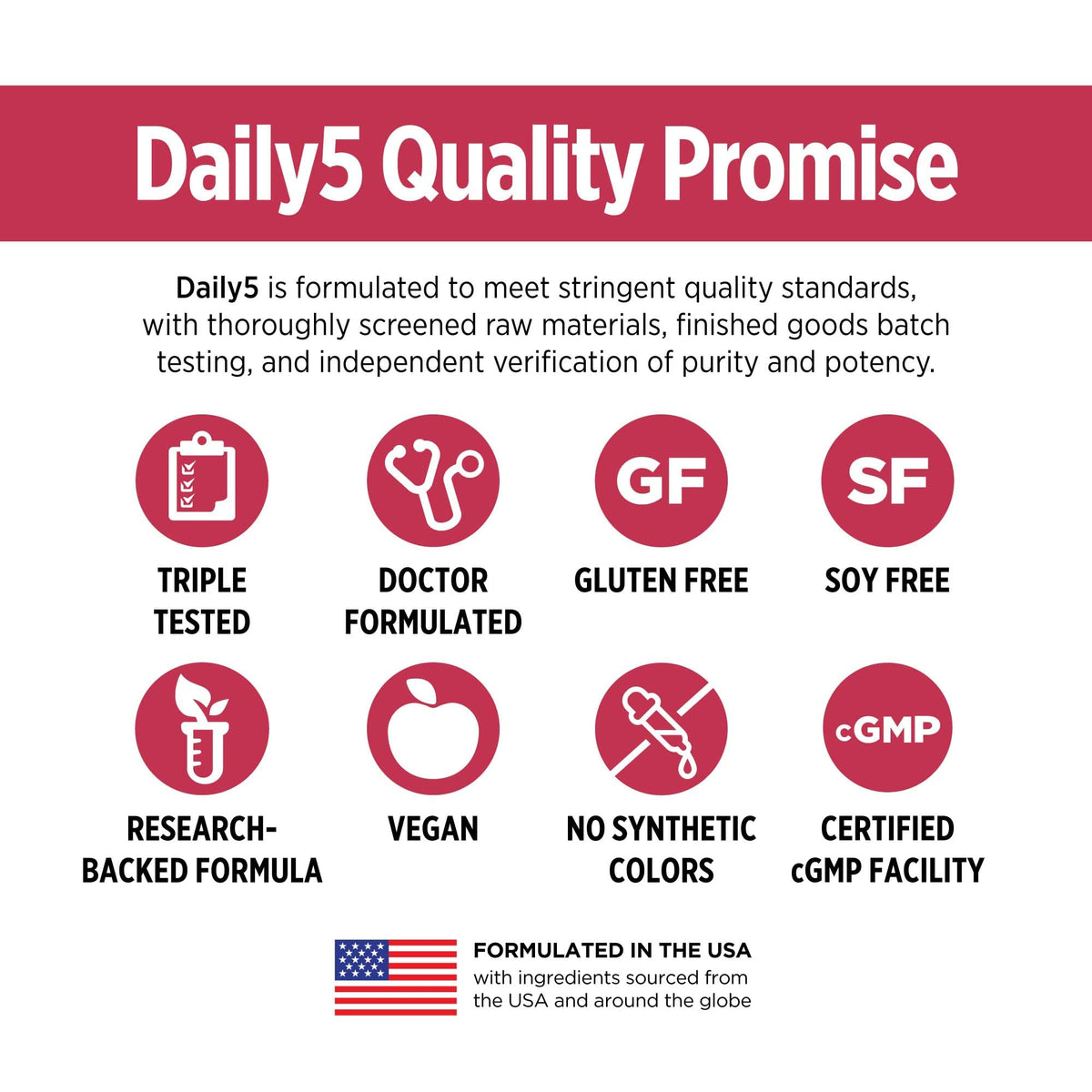 DOCTORS' PREFERRED Daily5 multivitamines 90 capsules végétales sur plan de travail